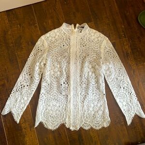 The Kooples white cut out lace top. Size xs